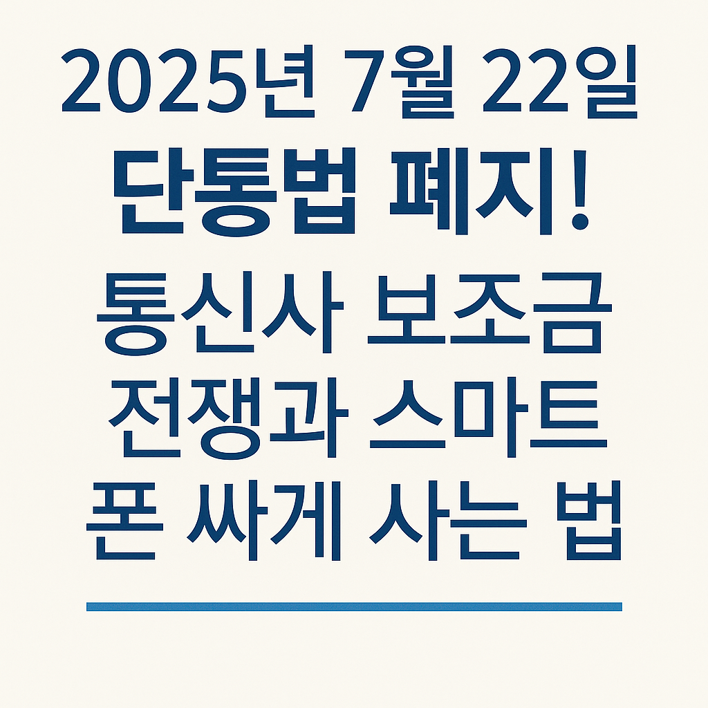 2025년 단통법 폐지 이후 스마트폰 저렴하게 사는 법 안내 일러스트