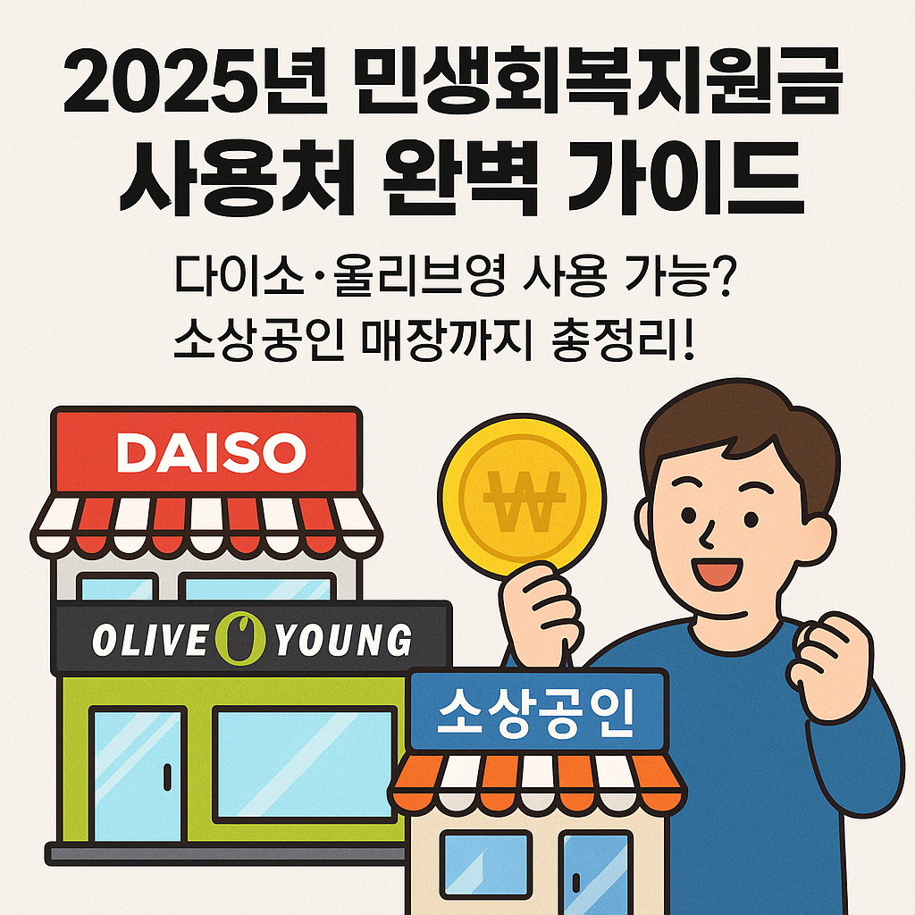 2025년 민생회복지원금 사용처 완벽가이드 다이소 올리브영 사용가능 여부부터 소상공인 매장까지 인포그래픽