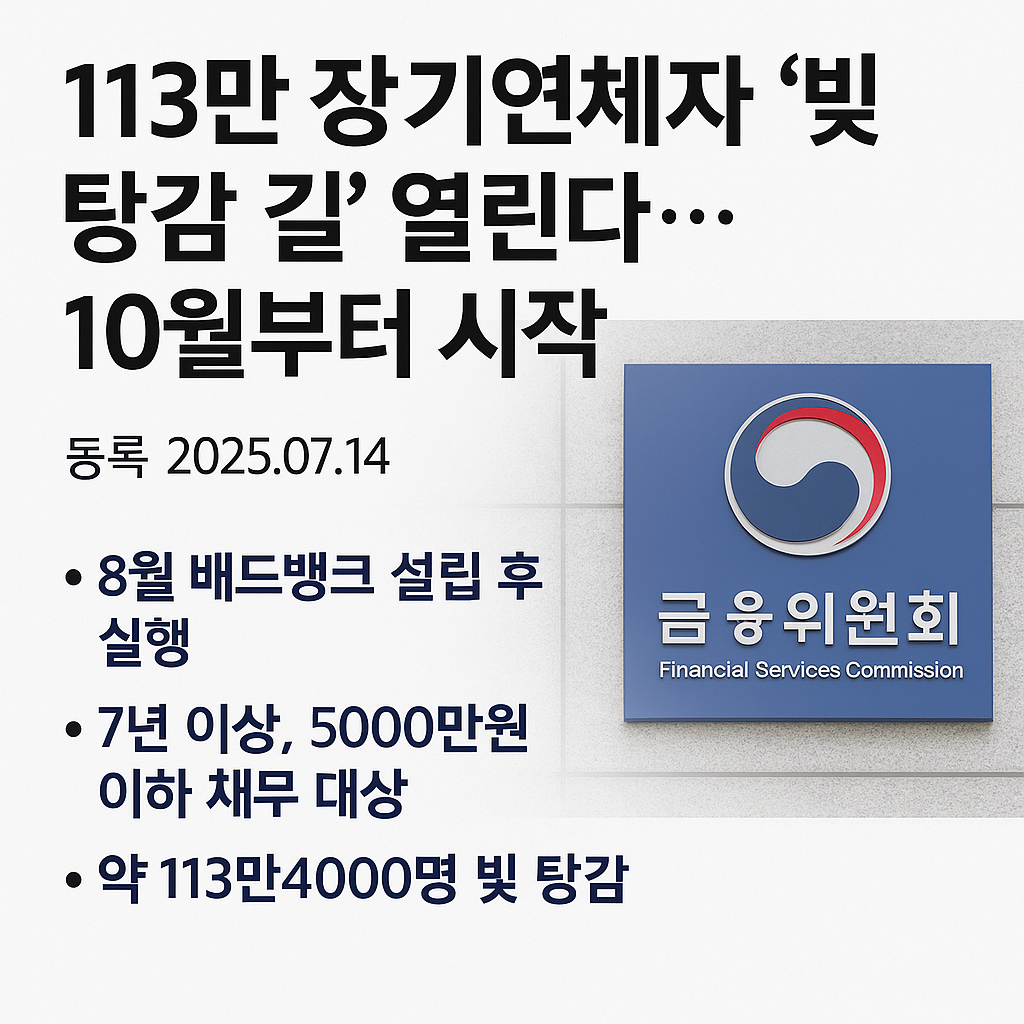 2025년 빚 탕감 배드뱅크 제도 인포그래픽