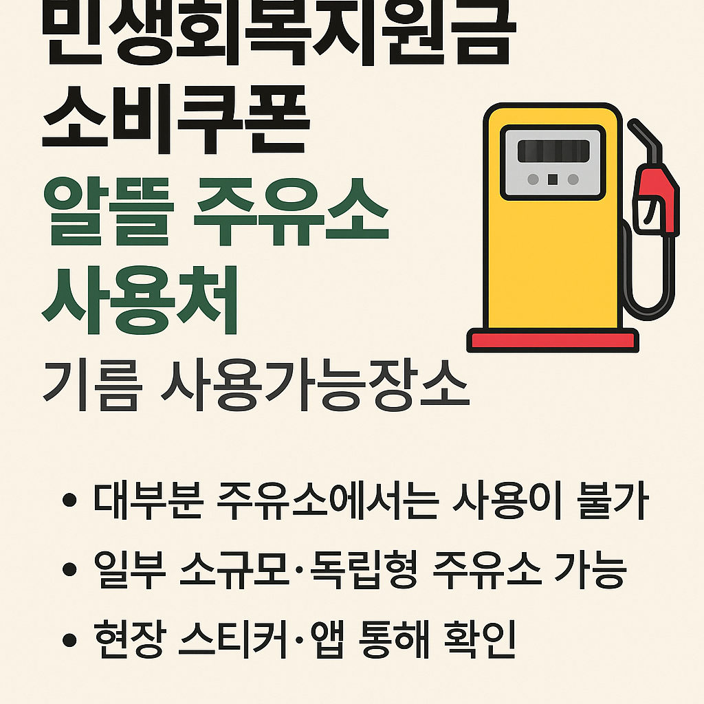 민생회복지원금 소비쿠폰 주유소 사용 가능 여부 총정리 2025년 완벽가이드 인포그래픽