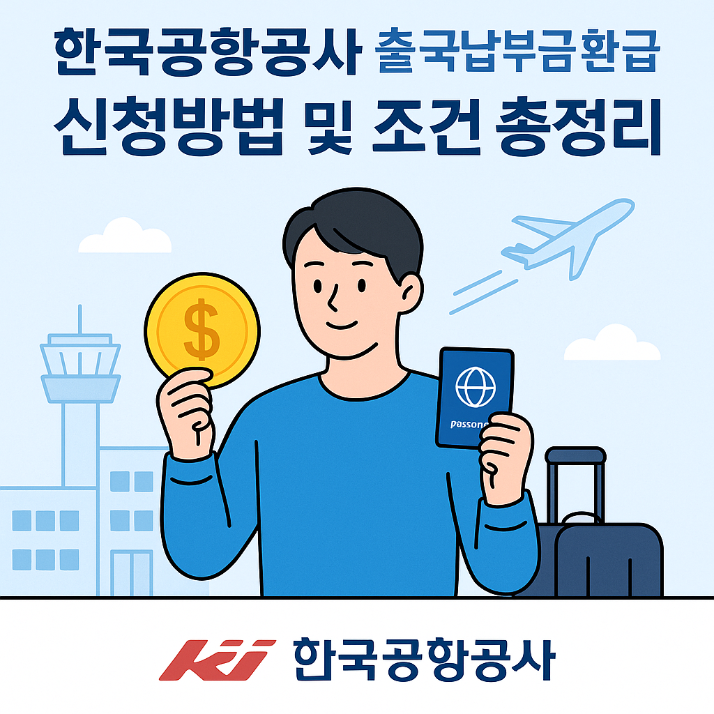 한국공항공사 출국납부금 환급 신청 가이드 일러스트