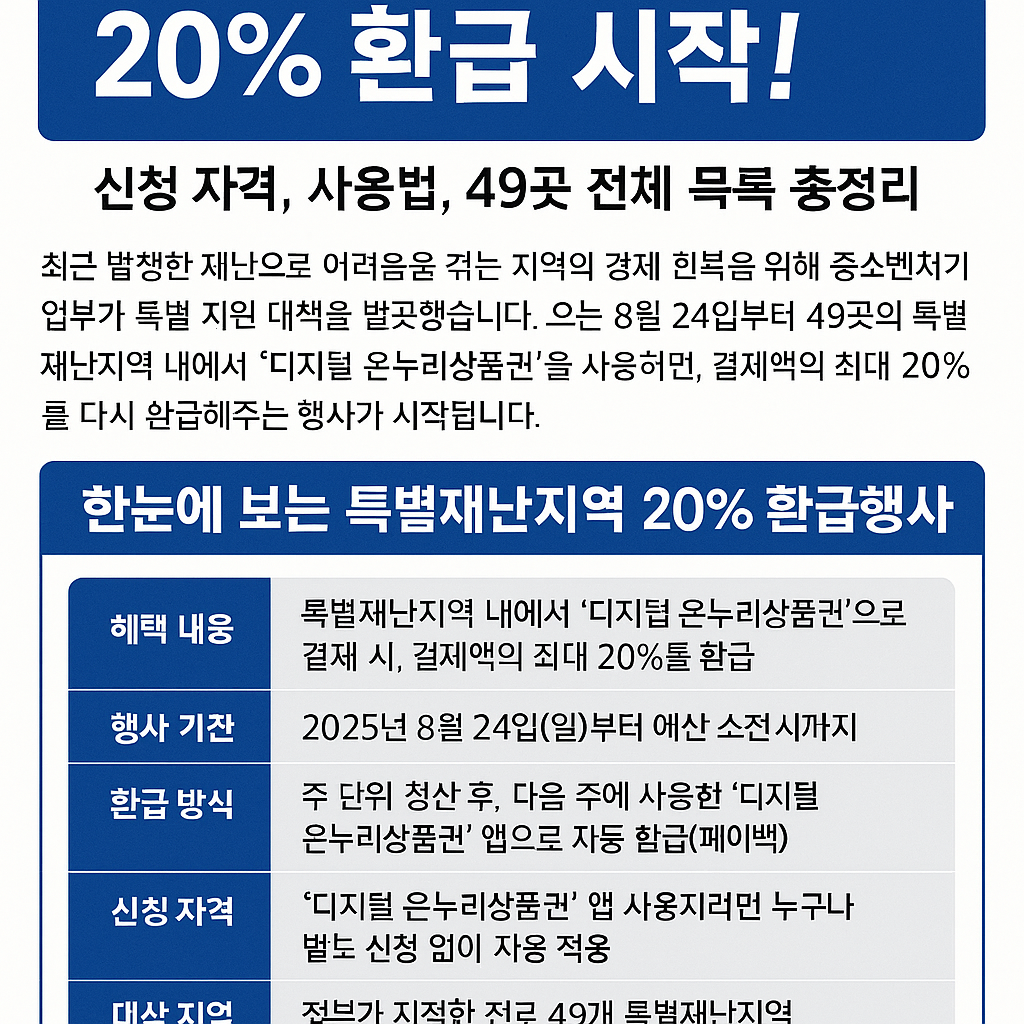 특별재난지역 환급 혜택 및 사용 방법 안내