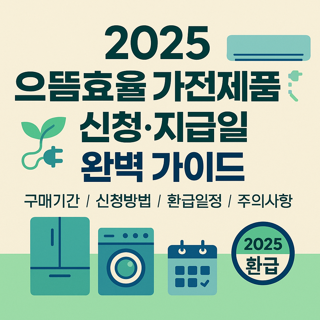 2025 으뜸효율 가전제품 환급 신청·지급일 안내