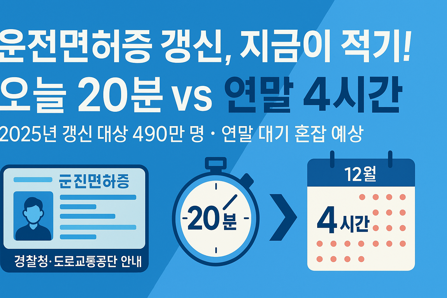 9월부터 갱신 안 한 운전면허증 신분증 사용 불가 경고 이미지