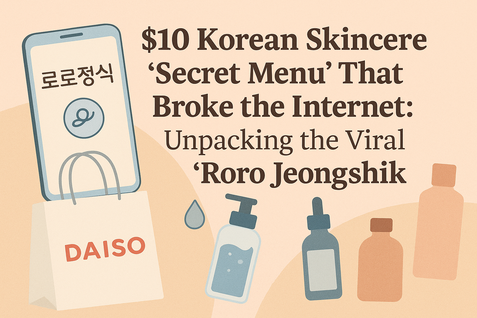 Title image for the Roro Jeongshik Korean skincare trend, showing the three key products.