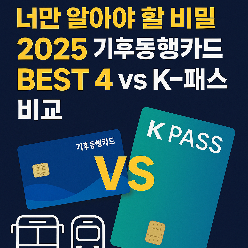너만 알아야 할 비밀 2025 기후동행카드 BEST 4 vs K-패스 비교