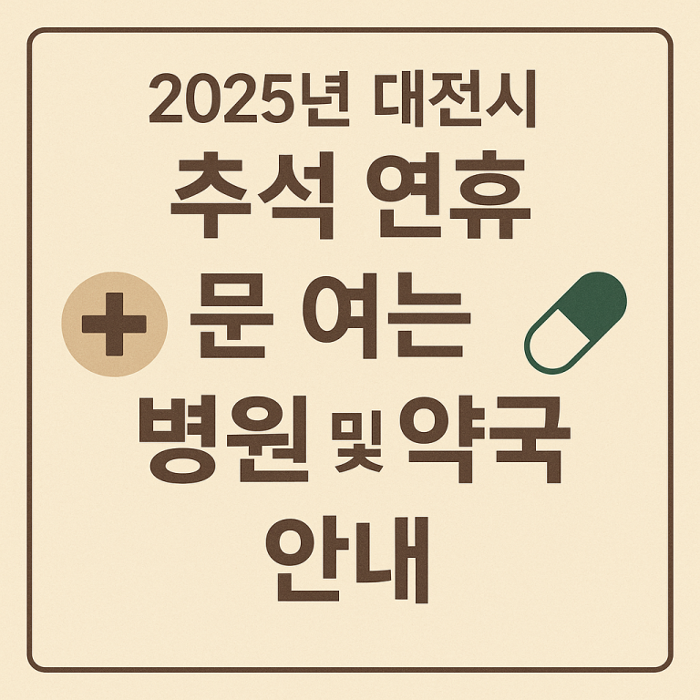 2025년 대전시 추석 연휴, 문 여는 병원 및 약국 안내7
