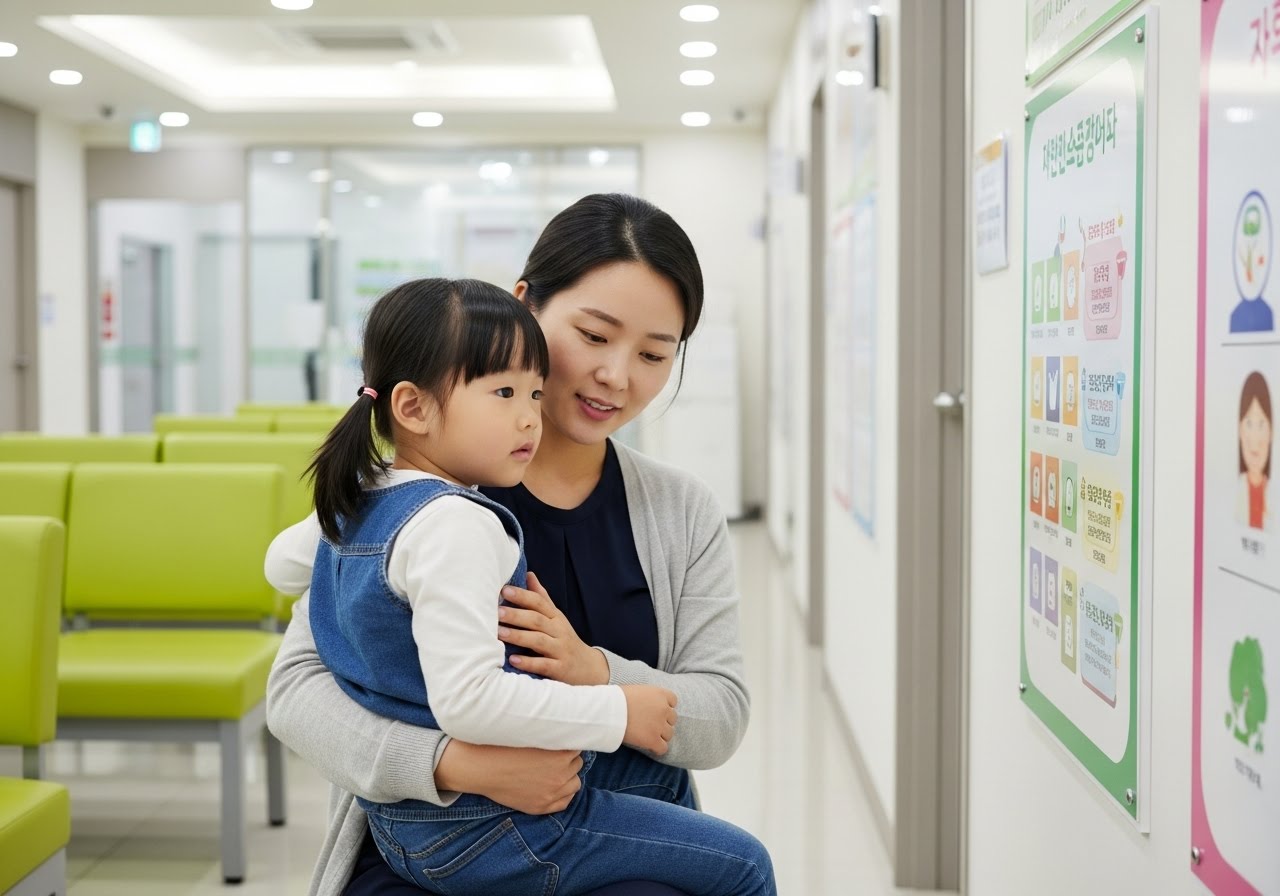 아이와 엄마가 함께 있는 모습